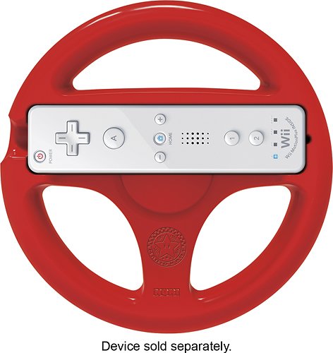  Hori - Mario Mario Kart 8 Racing Wheel Attachment for Wii and Wii U - Red