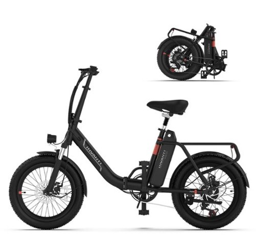 5th Wheel - TIDE 2 Foldable Utility eBike w/ 45 mi Max Operating Range & 20 mph Max Speed - Black-Front_Standard 