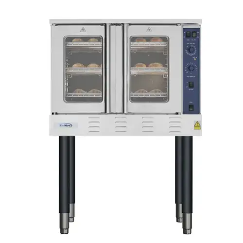 Front. Koolmore - 38 in. Full Size Single Deck Commercial Natural Gas Convection Oven 54,000 BTU (KM-CCO54-NG) - Stainless Steel.