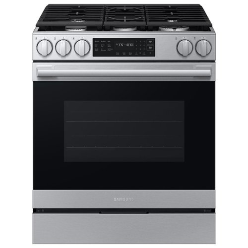 Samsung - 6.0 cu. ft. Bespoke Smart Slide-In Gas Range with True Convection - Stainless Steel