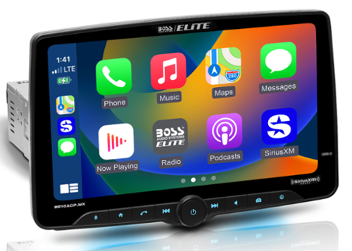BOSS Audio - BOSS Elite Single-DIN Car Stereo Wireless Apple CarPlay Android Auto, 10.1-Inch Floating Touchscreen, Sirius XM-Ready - Black