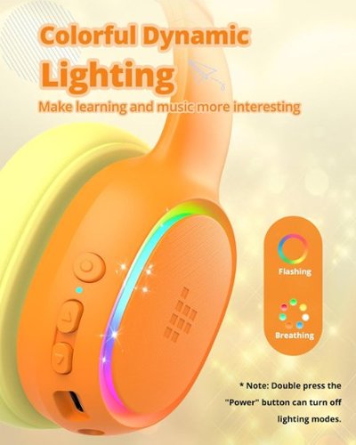 Tronsmart KH03 Active Noise Cancelling Wireless Headphones w/ 74/85/93dB Safe Volume, LED Lights, 70H Playtime for School Travel - Orange BUY IN EUROPE