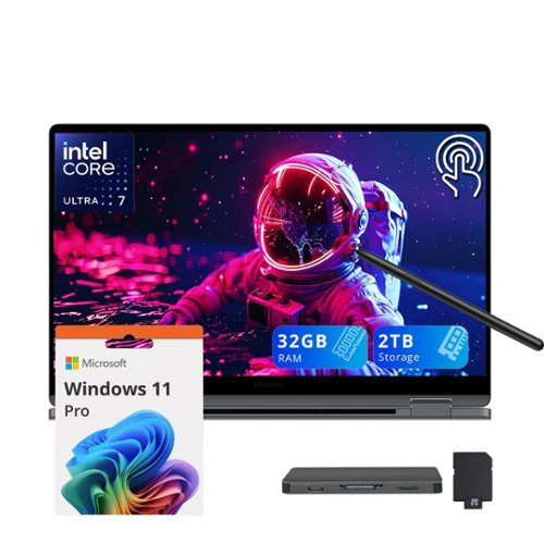  Samsung - Upgraded - Galaxy Book5 Pro 2-in-1 16" Touch Laptop,Ultra 7 258V,32GB RAM,1TB SSD+1TB Dock Set,Backlit,Finger,Win11Pro - Gray