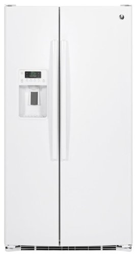 GE - 25.4 Cu. Ft. Side-by-Side Refrigerator - White