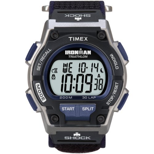 Timex - Men's IRONMAN Endure 30 Shock 42mm Watch - Black/Silver-Tone/Blue-Front_Standard 
