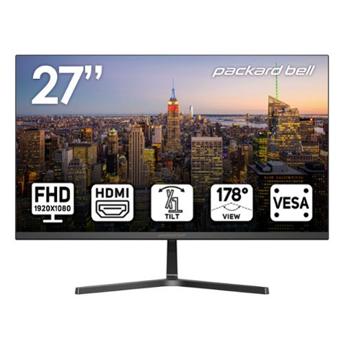 Packard Bell - 27" FHD Monitor – HDMI/VGA, 75Hz, Tilt, VESA Mount - Black-Front_Standard 