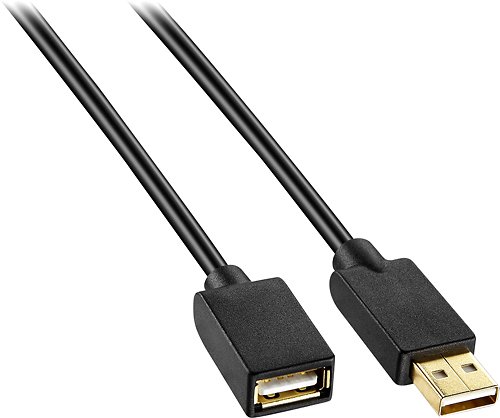  Dynex™ - 12' USB 2.0 A-Male-to-A-Female Extension Cable - Black