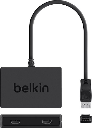 Belkin - DisplayPort-to-Dual-HDMI Adapter - Black