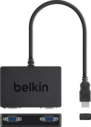  Belkin - HDMI-to-Dual-VGA Adapter - Black