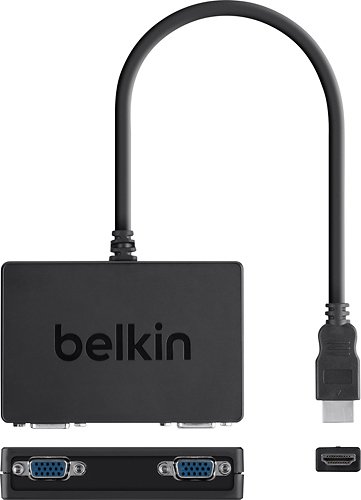Belkin - HDMI-to-Dual-VGA Adapter - Black-Front_Standard 