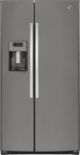  GE - 25.4 Cu. Ft. Frost-Free Side-by-Side Refrigerator with Thru-the-Door Ice and Water