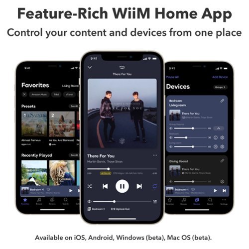 WiiM Sound Lite Smart Speaker w/ Hi‑Res 24‑bit/192 kHz, AI RoomFit, 100W Peak, Wi‑Fi - Black WORLDWIDE DELIVERY