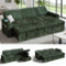Dyonery - 101" Sectional Sleeper Sofa Bed with Pull Out Bed, L Shaped Couch Sleeper Sofa with Reclining Backrest - Green-Front_Standard