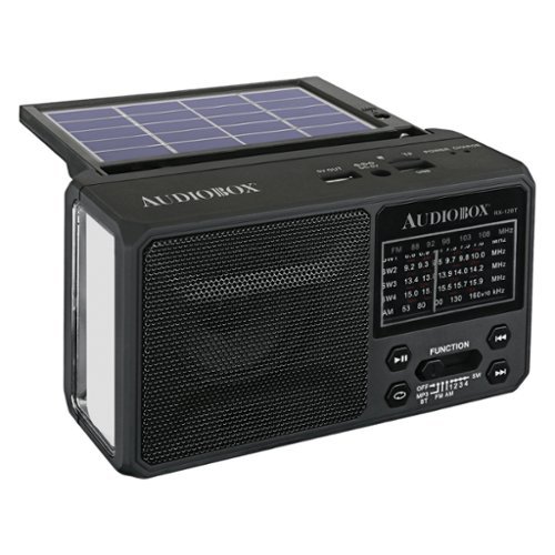 AudioBox - Multiband Solar Emergency Radio RX12-BT - Black-Front_Standard 
