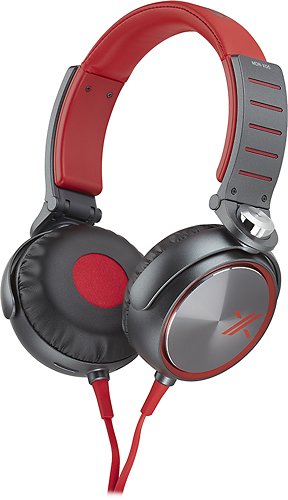  Sony - X-Series Over-the-Ear Headphones - Red/Black