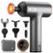 Arboleaf - Massage Gun deep Tissue, 6 Speeds Handheld Percussion Muscle Massager Gun with Case for Pain Relief for Relax, Gifts - Gray with Metal head-Front_Standard