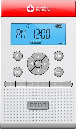  Eton - ZoneGuard AM/FM/Weather Alert Clock Radio - White