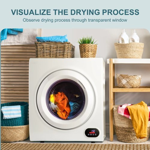 SIMZLIFE 2.6 Cu. ft Stackable Compact Clothes Dryer, 1400W Front