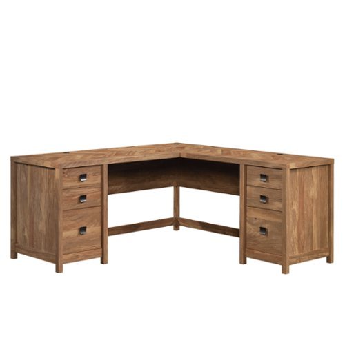 Sauder - Cannery Bridge L-Shaped Desk - Brown-Front_Standard 
