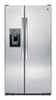 GE - 25.3 Cu. Ft. Side-by-Side Refrigerator with External Ice & Water Dispenser - Stainless Steel-Front_Standard 