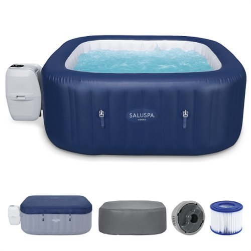 Bestway - SaluSpa Hawaii AirJet Inflatable Hot Tub with EnergySense Cover - Blue-Front_Standard 