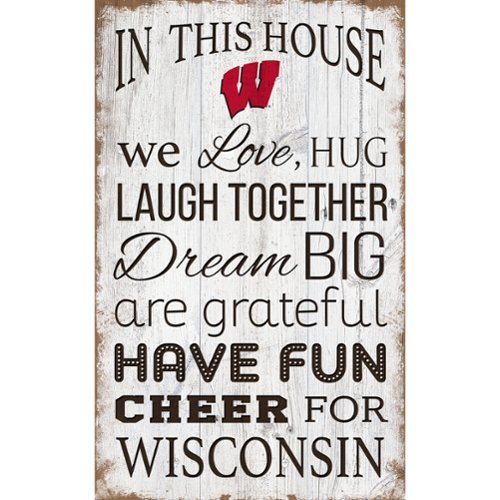 Fan Creations - Wisconsin Badgers 11'' x 19'' Team In This House Sign - Multicolor-Front_Standard 