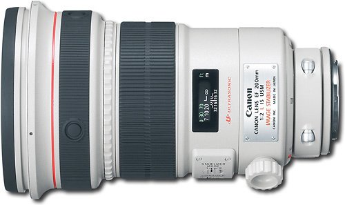  Canon - L-Series EF 200mm f/2L IS USM Telephoto Lens for EOS Cameras - White