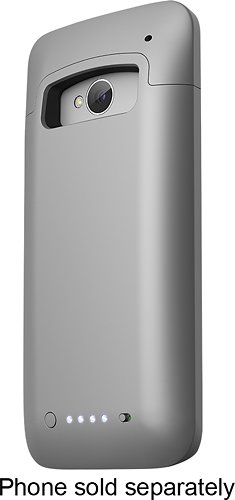 mophie - Juice Pack Charging Case for HTC One Cell Phones - Silver-Front_Standard 
