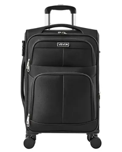 Front. VEVOR - Softside Expandable Luggage with Spinner Wheels, 20-Inch Softside Carry on Luggage - Black.