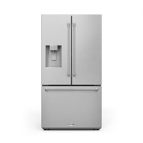 Thor Kitchen - 28.9 Cu. Ft. Full Depth French Door Refrigerator With Water Dispenser and Dual Ice Maker - Stainless Steel