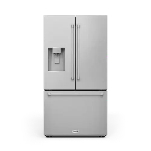 Front. Thor Kitchen - 28.9 Cu. Ft. Full Depth French Door Refrigerator With Water Dispenser and Dual Ice Maker - Stainless Steel.