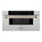 ZLINE - Autograph Edition 30 in. 1.2 cu. ft. Built-In Microwave Drawer in Stainless Steel with Champagne Bronze Accents - Stainless Steel and Champagne Bronze Accents-Front_Standard
