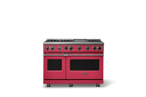 Front. Viking - 48"W. 7.3 Cu. Ft. Freestanding Sealed 6 Burner LP Gas Range/Griddle  - Valentine - Valentine.
