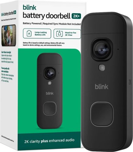 Blink - Battery Doorbell 2K+ (Add-On) — Wireless video doorbell, 2K resolution, enhanced audio - Black