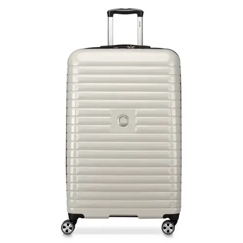 Front. Delsey - Delsey Cruise 3.0 28" Large Checked Expandable Spinner - Ivory.