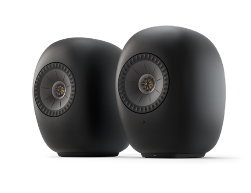 KEF - LS LUXE Wireless HiFi Bookshelf Speakers (Pair) - Eclipse Black-Front_Standard 
