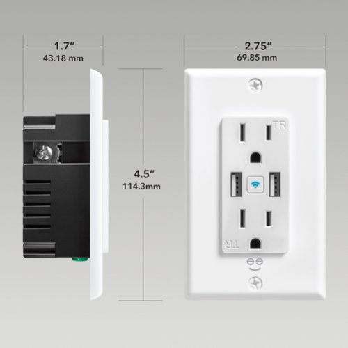 Geeni Current Plus Charge 2-Outlet/2-USB Smart Outlet - White BUY ONLINE
