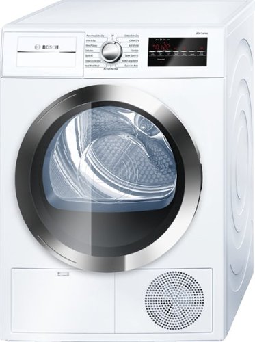  Bosch - 800 Series 4.0 Cu. Ft. 15-Cycle High-Efficiency Compact Electric Dryer - White/Chrome
