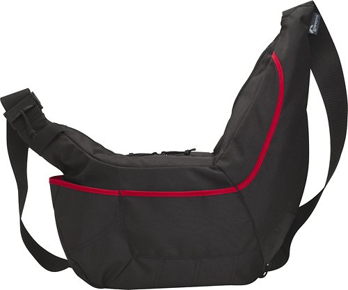 Lowepro - Sling II Camera Shoulder Bag - Black/Red-Angle_Standard 