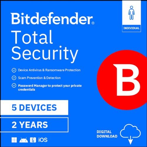 Bitdefender - Total Security Individual 5 Device 2 Year - Windows, Apple iOS, Mac OS, Android, Linux [Digital]