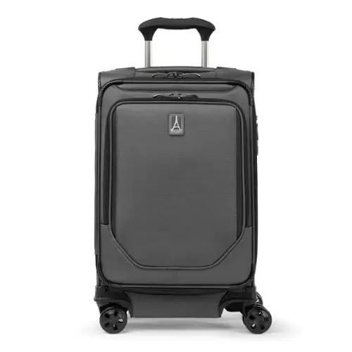 Front. Travelpro - Travelpro Crew Classic Lightweight Softside Expandable 21" Carry On Spinner - Titanium Grey.