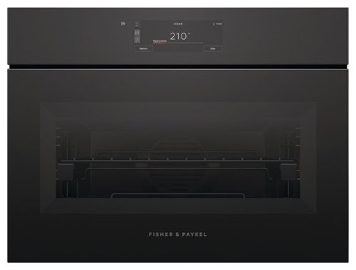 Fisher & Paykel - 24" 1.9 Cu Ft Built-in Combination Steam Single Oven, 6.8" Touchscreen, Compact - Handleless - Minimal - Black