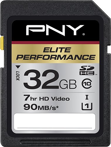  PNY - Pro Elite Plus 32GB High Performance SDHC Class 10 UHS-I Memory Card