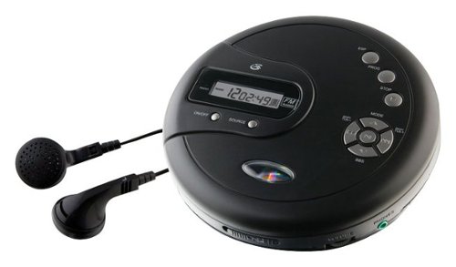GPX - Portable CD Player with FM Tuner - Black-Front_Standard 