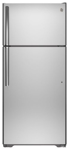  GE - 15.5 Cu. Ft. Frost-Free Top-Freezer Refrigerator - Stainless Steel