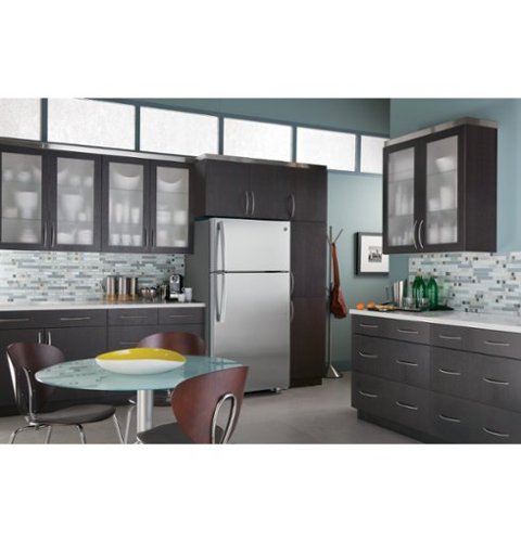 GE - 15.5 Cu. Ft. Frost-Free Top-Freezer Refrigerator - Stainless Steel-Alt_View_Standard_14 