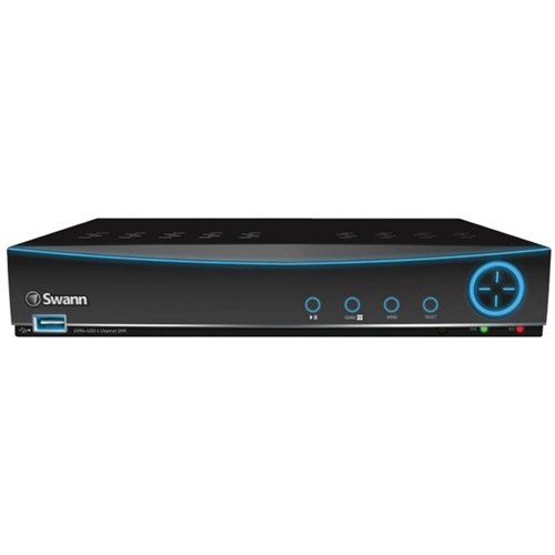  Swann - PRO SERIES 4-Channel, 2-Camera Outdoor Wired 500GB DVR Surveillance System - Black/White