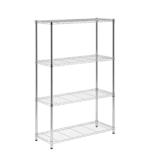 Honey-Can-Do - 4-Tier Heavy-Duty Adjustable Shelving Unit - Chrome-Front_Standard 