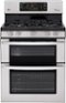 LG - 6.1 Cu. Ft. Freestanding Double Oven Gas Range with EasyClean and SuperBoil Burner - Stainless Steel-Front_Standard