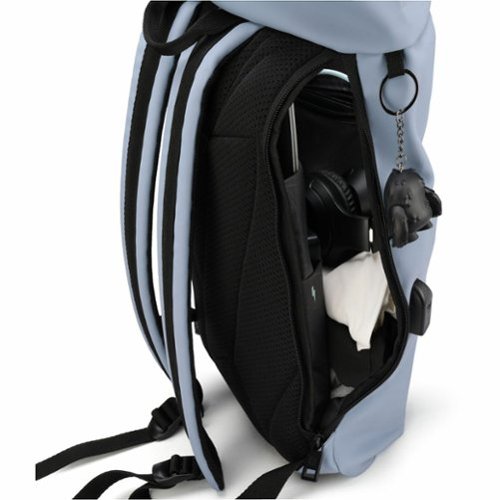 Swissdigital Design LAMONE Rolltop TSA-Friendly Water-Resistant Backpack With USB Charging Port  RFID Protection and Fits Up to 16″ Laptop - Light Blue BUY IN DUBAI